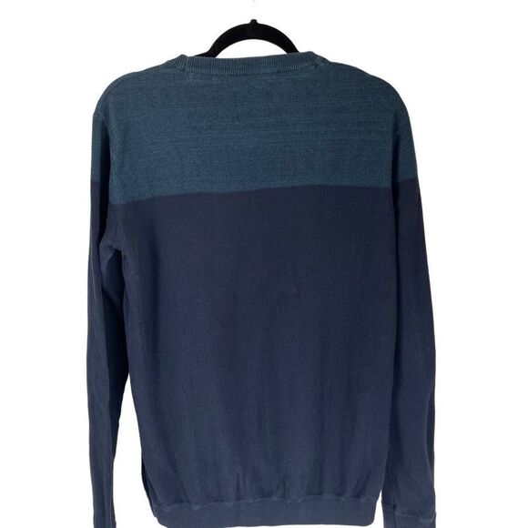 Minimum block Pelle knit sweater unisex sz L light & dark blue 100% cotton - Picture 2 of 8